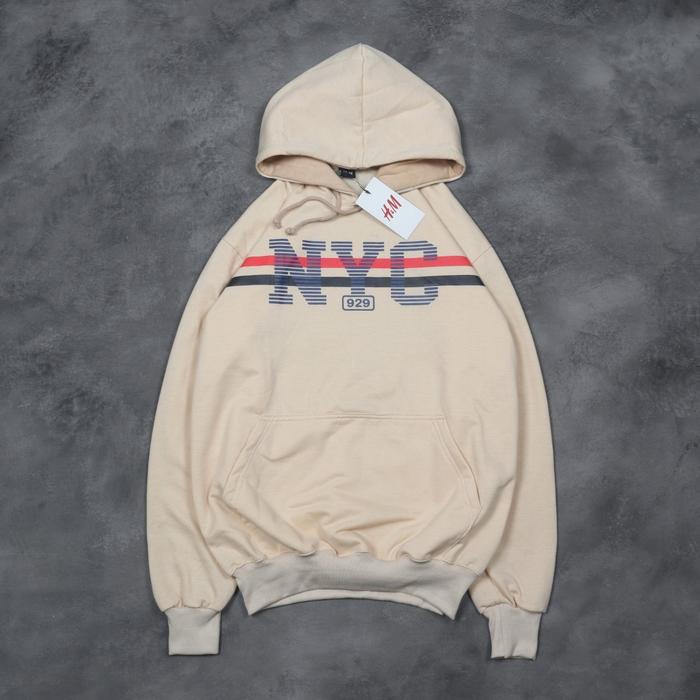 SWEATER HOODIE H&M NEW YORK NYC CREAM PREMIUM AUTHENTIC FULL TAG