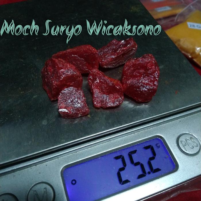 Batu Warangan Keris Merah Full Kristal Bling2 Grade Super Premium Jooz