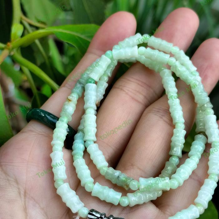 Kalung Batu Giok asli Jadeite jade + sertifikat