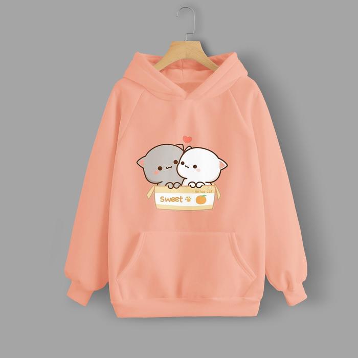 Vallenca Jaket Hoodie Peach Goma Love In The Box Peach