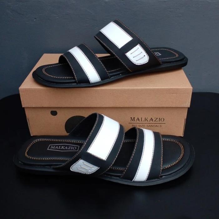 Sandal KULIT Pria J17Brown Dop Big Size 43-48 IMPORT kaki Bule JUMBO