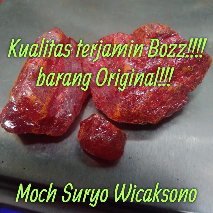 Batu Warangan Keris Merah Full Kristal Bling2 Grade Super Premium Jozz