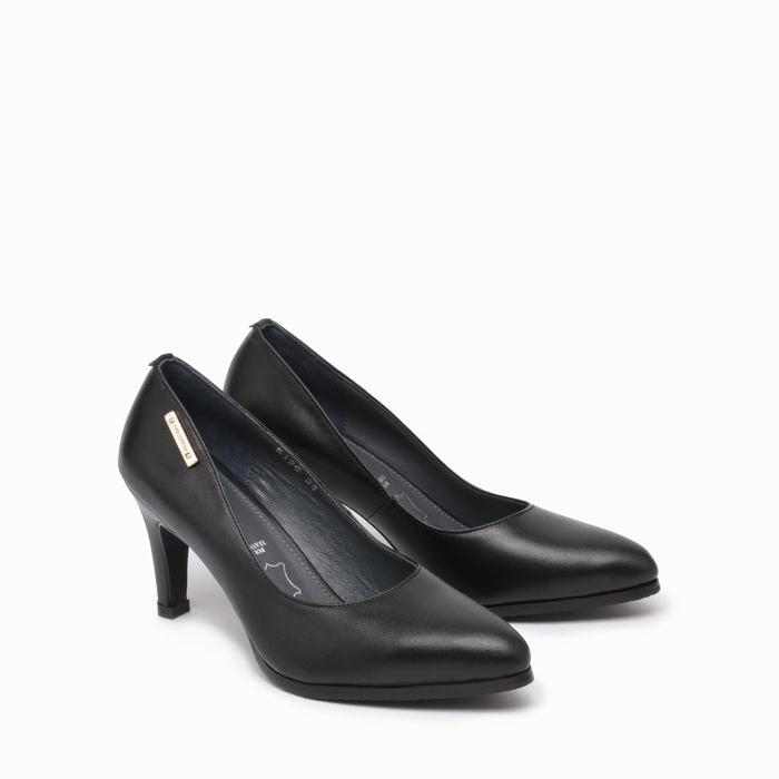 BUCCHERI Sepatu Hak Wanita Nercisa 8120 Kulit Halus Desain Sederhana Insole Chusioned Nyaman Outsole