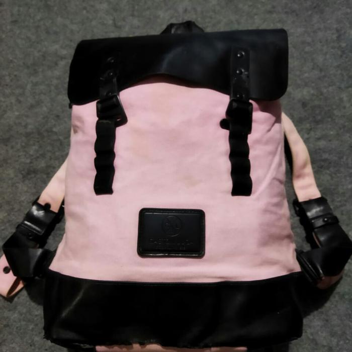 Tas ransel Backpack Gaston Luga Kanvas Leather Orii ex import