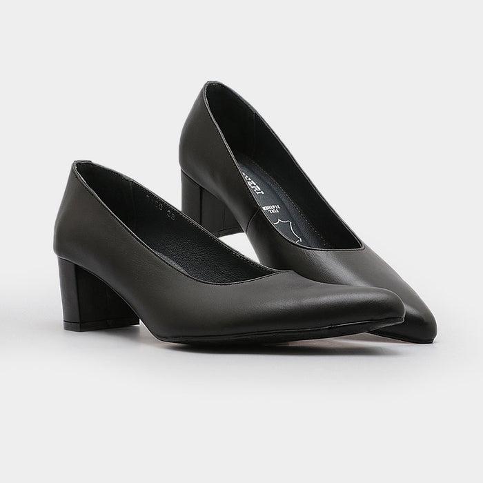 BUCCHERI Calandra Sepatu Hak Pantofel Wanita Kulit Sapi Nyaman Model Simpel Tinggi 5 CM Cocok untuk 