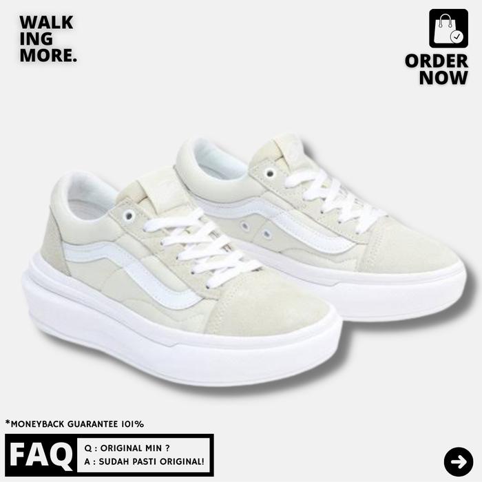 BEAT DEAL VANS OLD SKOOL OVERT CC LIGHT GREY WOMEN ORIGINAL RESMI