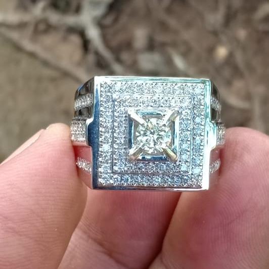 cincin cowo berlian banjar bagus silver super mewah