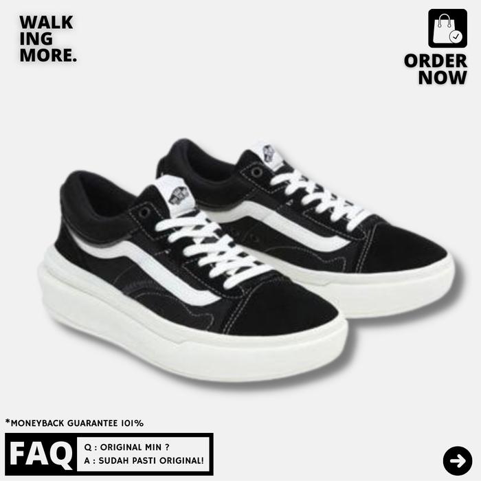BEST DEAL VANS OLD SKOOL OVERT CC WOMEN BLACK WHITE ORIGINAL RESMI