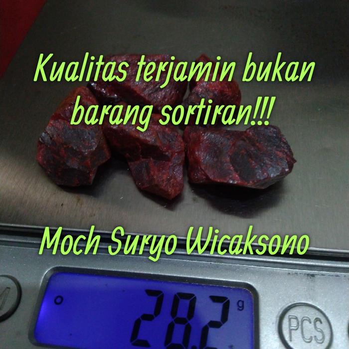 Batu Warangan Keris Merah Tua Ready Tasbih Galeh Kayu Kelor Original