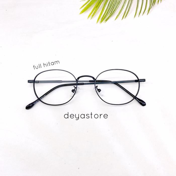 Frame Kacamata Minus 58727 Round Bulat Fashion Korea Edgy Unik