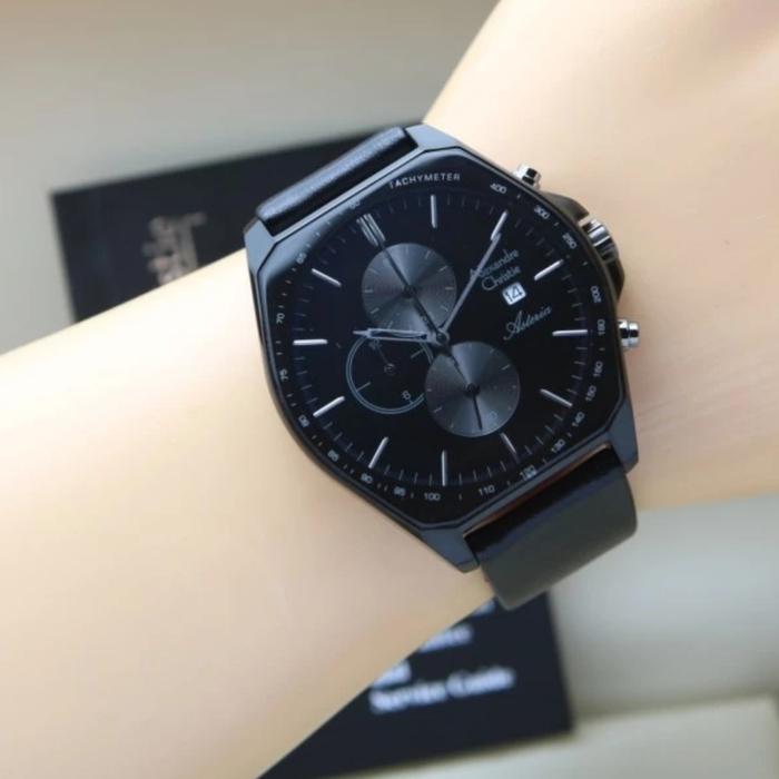 ALEXANDRE CHRISTIE AC 6648 BLACK AC6648 PRIA ORIGINAL,,LEATHER