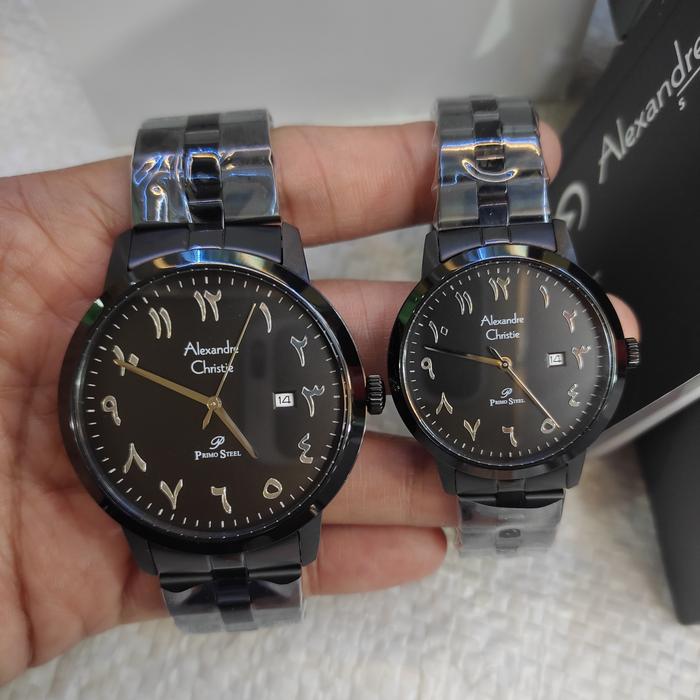 Jam Couple ORIGINAL Alexandre Christie Ac 1024 MD/LD Stainless