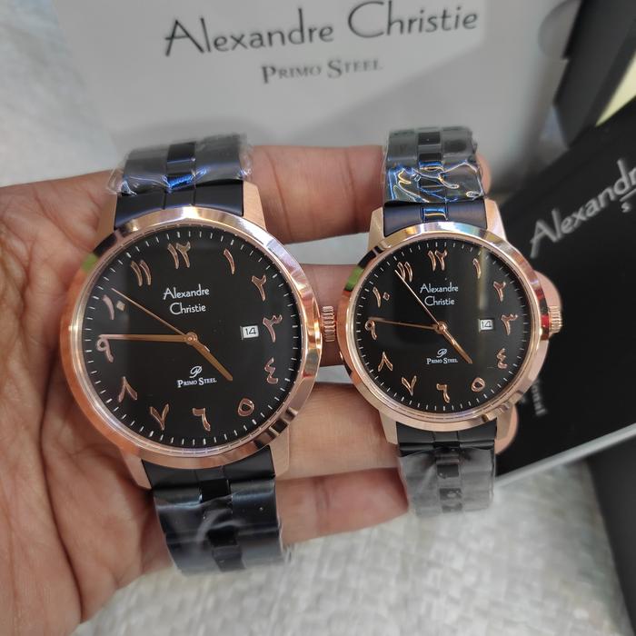 Jam Couple ORIGINAL Alexandre Christie Ac 1024 MD/LD All Steel Solid