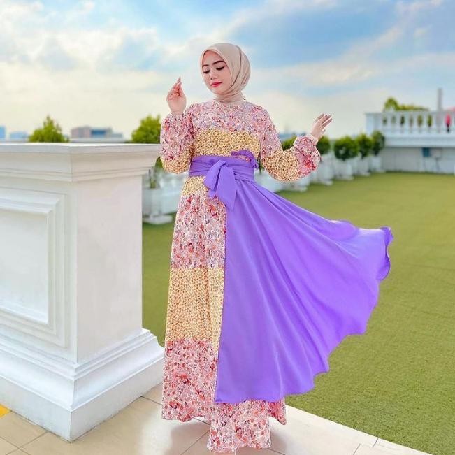 GAMIS EXTU TERBARU FLOWER PREMIUM LD 104 BUSUI FRIENDLY FASHION MUSLIM