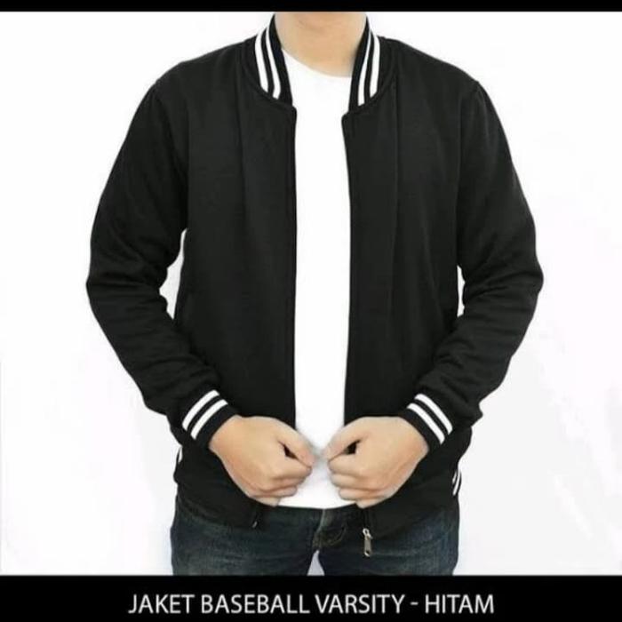 Jacket bassball varsity -Hitam