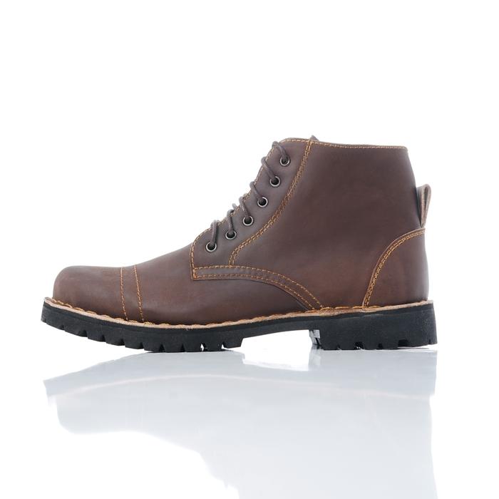 Sepatu boot pria Piede pliable brown original kulit asli