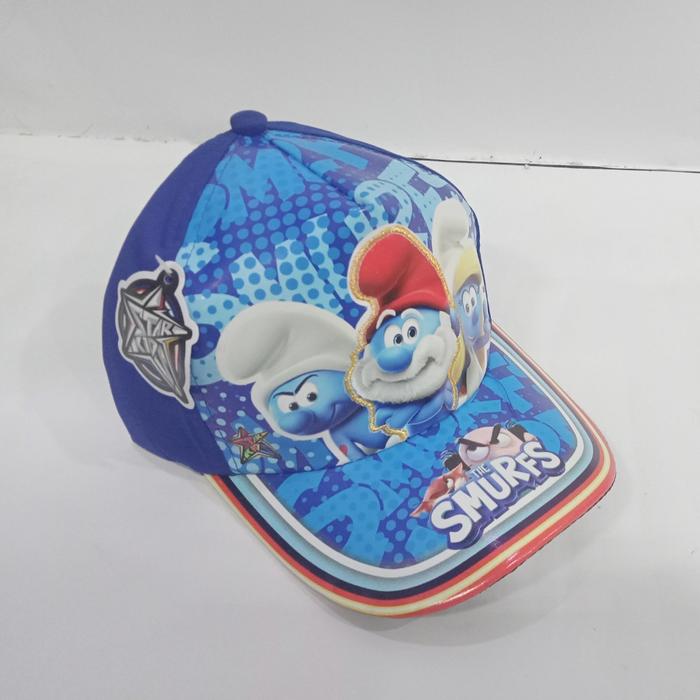 Topi anak smurf mainan the smurfs murah fashion unik TK SD kartun lucu