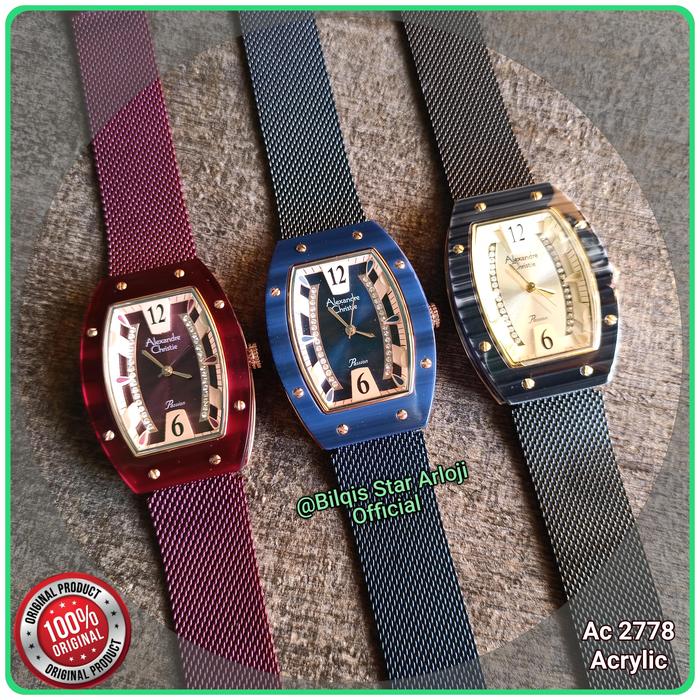 Alexandre Christie Wanita Ac 2778 LH Kotak Case Acrylic Tali Rantai Pasir Original