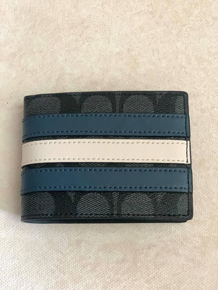 Coach Men Wallet Signature with Varsity Stripe