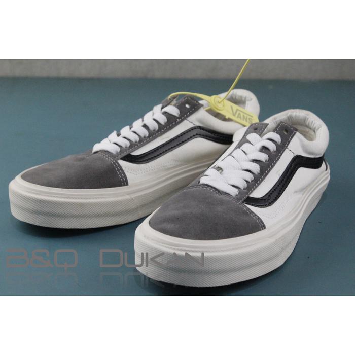 Sneakers Vans Oldskool Putih Abu list Black