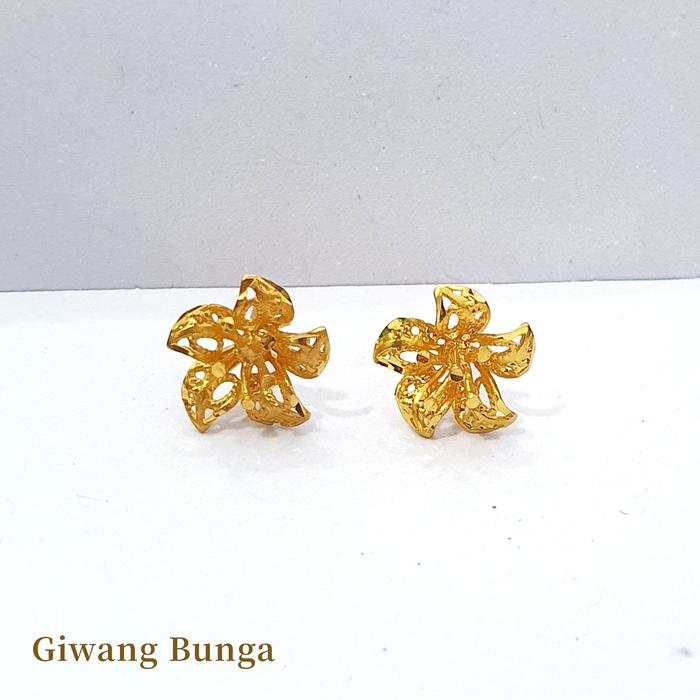 Giwang Bunga Kendari Kadar 875 20k 20 Karat Anting Tusuk Wanita
