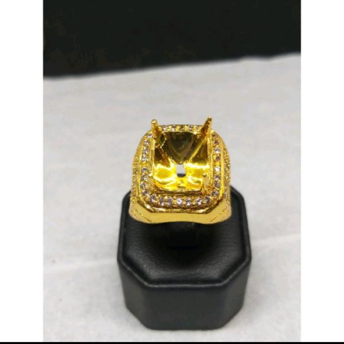 Cincin Emban Perak Hongkong import Microsetting Gold