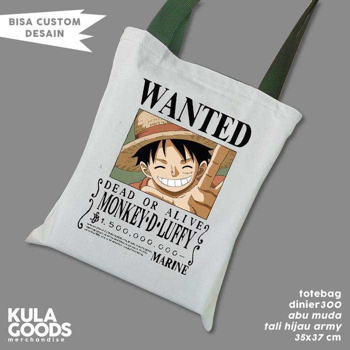 Totebag Anime One Piece Bounty Character Luffy