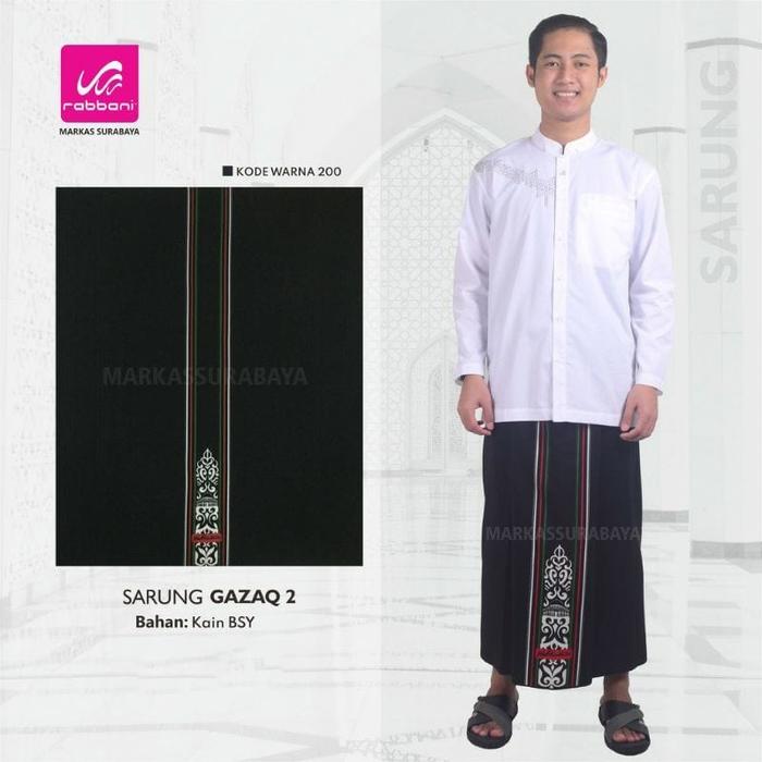 Sarung Rabbani Palestina Gazaq 2 Hitam Motif Palestine Terbaru