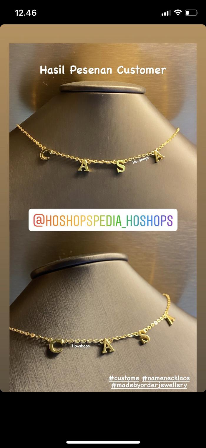 Pesenan Kalung Nama Mas Kuning Kadar 700 Asli Emas