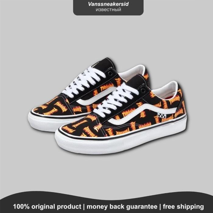 VANS X THRASHER SKATE OLDSKOOL BLACK BNIB ORIGINAL