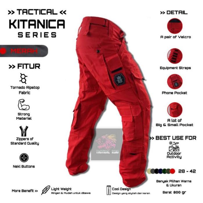 Celana Panjang Pria Gunung Modern Limited Edition Kitanica Merah