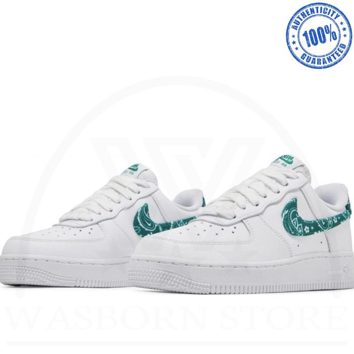 " NIKE AIR FORCE 1 LOW '07 ESSENTIAL WHITE GREEN PAISLEY (W) "