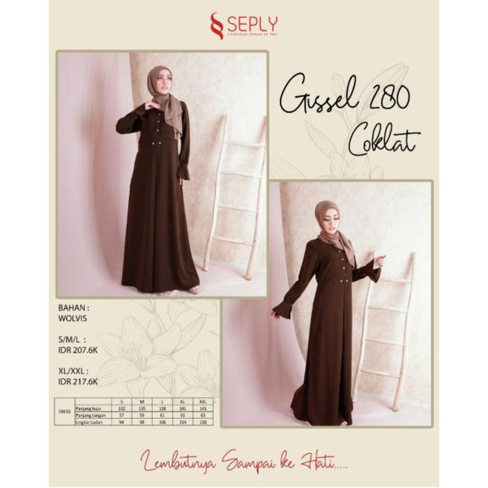 Gamis Dress SEPLY Gamis Gissel 280 - Coklat
