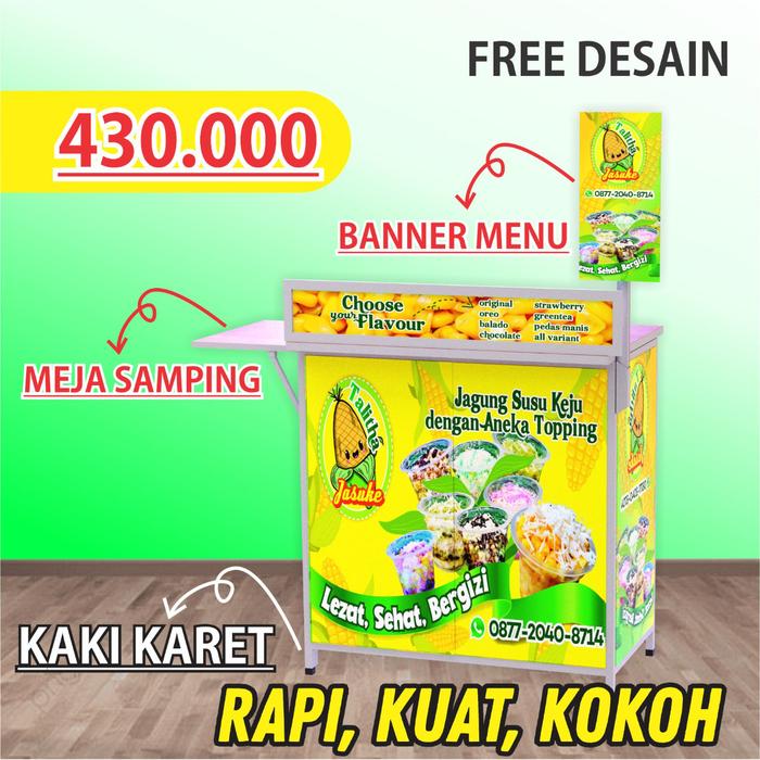 BOOTH PORTABLE MEJA LIPAT JUALAN 80X40 FREE DESAIN