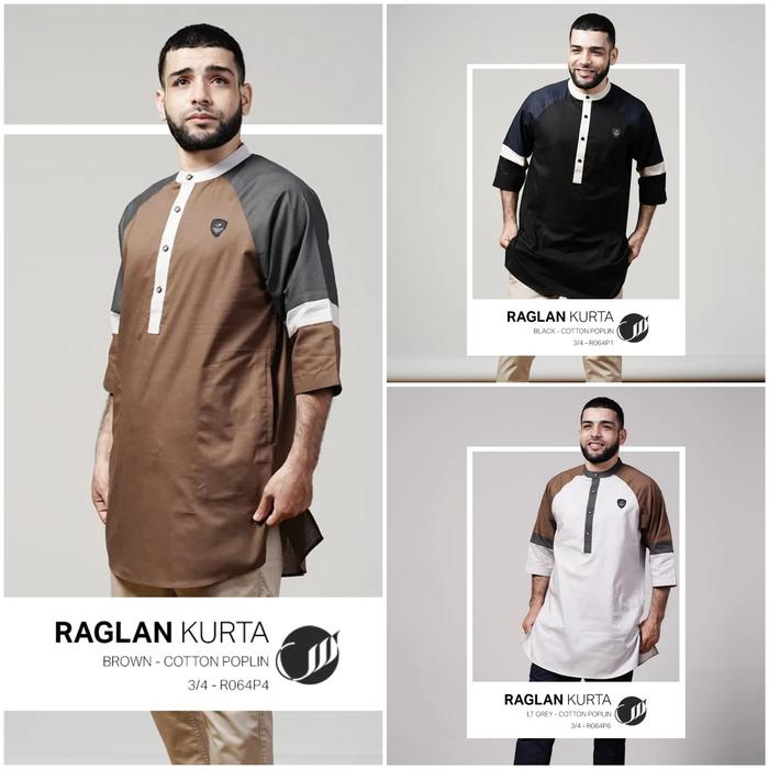SAMASE KURTA CASUAL R064P BROWN BLACK LT.GREY