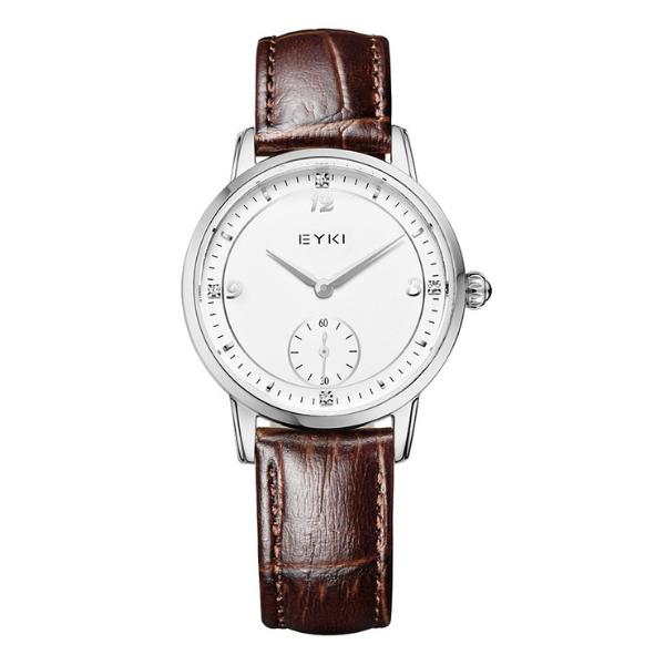 Eyki Jam Tangan Wanita Klasik EET1001LS Genuine Leather Silver