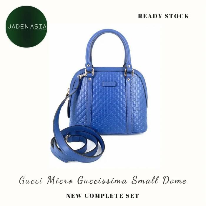 Tas Gucci Guccisima Alma Dome Mini Blue Bag
