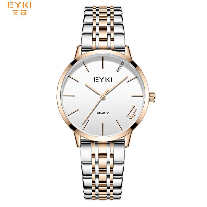 Eyki Jam Tangan Wanita Klasik E2099M-CCZ1RIW Steel Kombinasi Rose Gold
