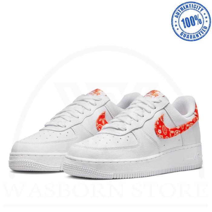 " NIKE AIR FORCE 1 LOW '07 ESSENTIAL WHITE ORANGE PAISLEY (W) "