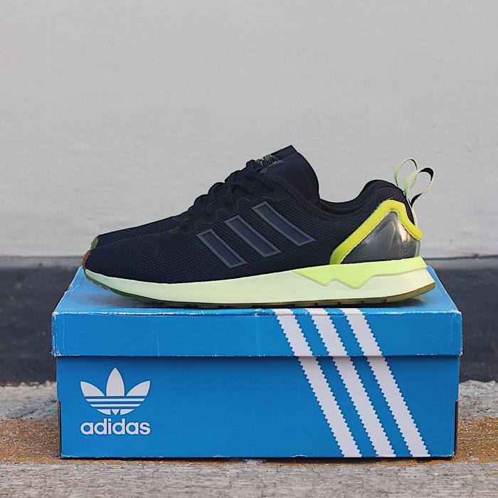 SEPATU SNEAKERS PRIA ADIDAS ZX FLUX ADV BLACK NEON ORIGINAL