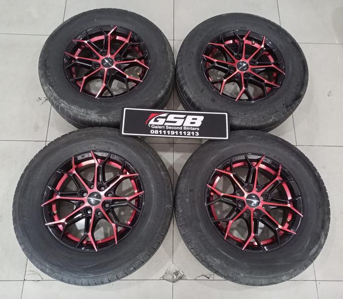 VELG SEKEN MODELART R14X6 8X100/114,3 B/R +BAN DUNLOP 195 70 R14(80%)