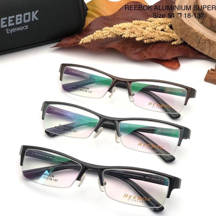 frame kacamata titanium style half frame pria wanita