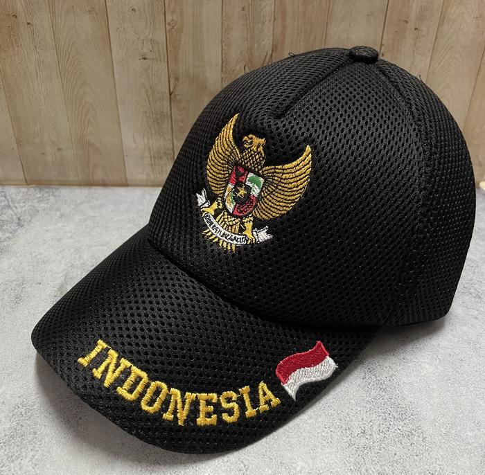 Topi Jaring Garuda - Topi Garuda Indonesia - Topi Jaring - Topi Hitam