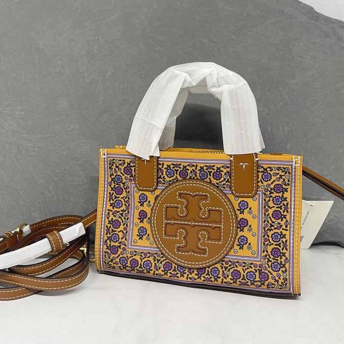 TAS TB ELLA TOTE MINI PRINTED BROWN FLORAL DAISY SZ 18CM