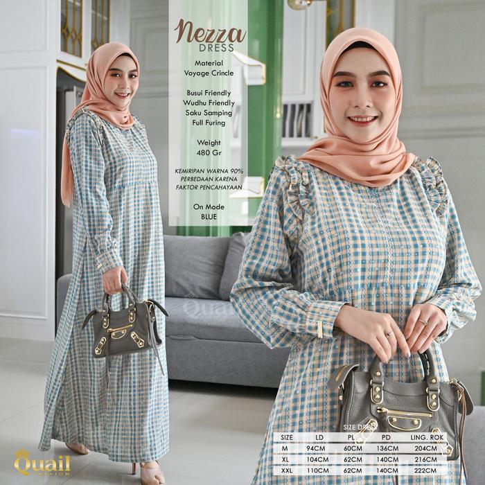 NEZZA DRESS Gamis Voyage Crincle by Quail Hijab