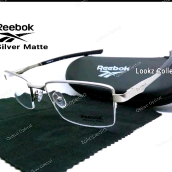 Frame Kacamata Pria Titanium Half Sporty Reebok C5-s54 Silver Chrome