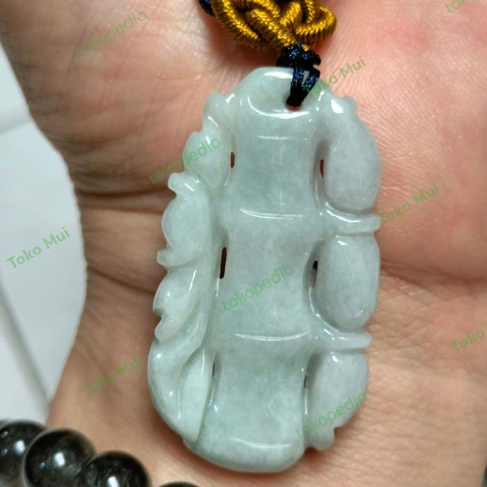 Kalung Giok burma Bambu Rejeki + sertifikat