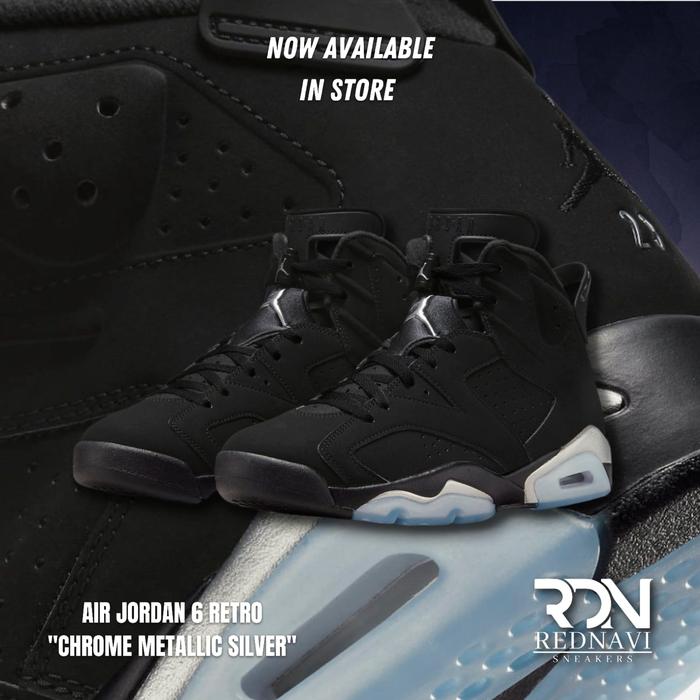 Nike Air Jordan 6 Retro Chrome Metallic Silver Original