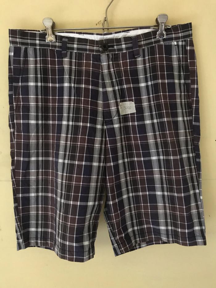 Celana pendek pria Uniqlo Original Second kotak kotak
