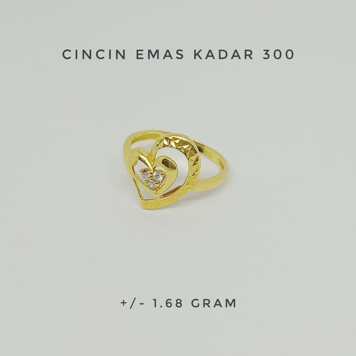 Cincin Love UBS Emas Kadar 300 Estimasi Berat 1.68 gram